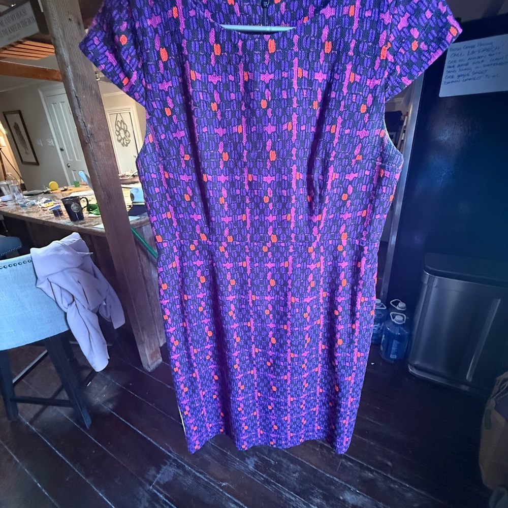 Sevier Skirts | Vibrant Purple and Orange Midi Dress